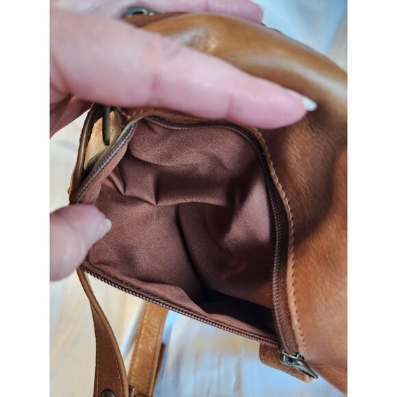 Vintage Distressed Tan Leather Fanny Pack Waist Belt Bag Adjustable Cambodia - Picture 7 of 16